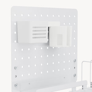 Organizador de escritorio de tablero perforado Sauda 50x50 cm acero - Blanco [en.casa]