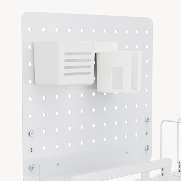 Organizador de escritorio de tablero perforado Sauda 50x50 cm acero - Blanco [en.casa]