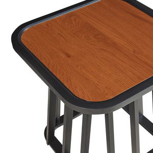 Burgess sidebord 51x51x51 cm sort/valnødde-look [en.casa]