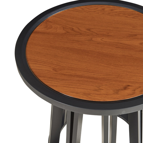 Burgess sidebord 51xØ51 cm sort/valnøddetræ [en.casa]