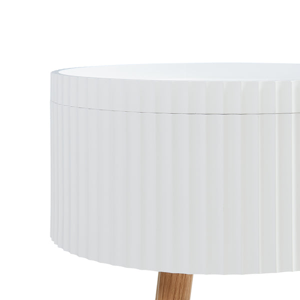 Bongard sidebord med opbevaringsplads Ø38x48 cm Hvid [en.casa]