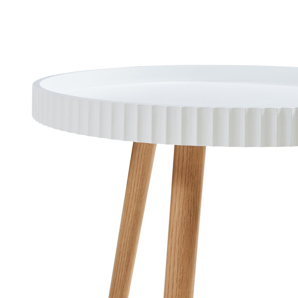Sidebord Bongard Ø50x45 cm hvid [en.casa]