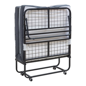 Metalfoldeseng Borjavle med madras 200x90cm sort [en.casa]