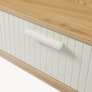 Konsolbord Ferrersp med 2 skuffer 100x40x80 cm egetræslook/sandfarver [en.casa]