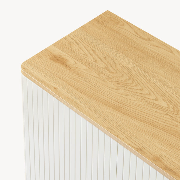 Ferrersp skænk med 2 låger 80x80x40 cm egetræslook/sandfarver [en.casa]