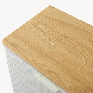 Kommode Ferrersp med 3 skuffer 70x60x40 cm egetræslook/sandfarver [en.casa]