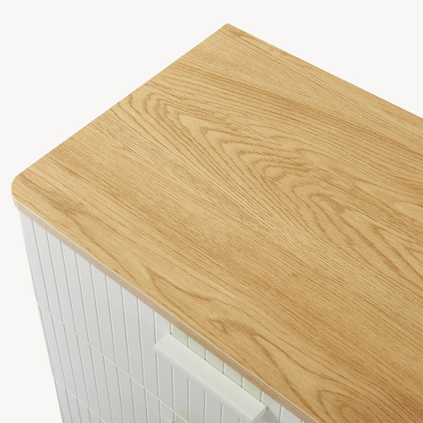 Kommode Ferrersp med 3 skuffer 70x60x40 cm egetræslook/sandfarver [en.casa]