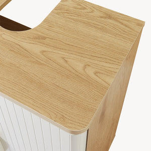 Vaskeskab Ferrersp 80x60x35 cm egetræslook/sandfarver [en.casa]