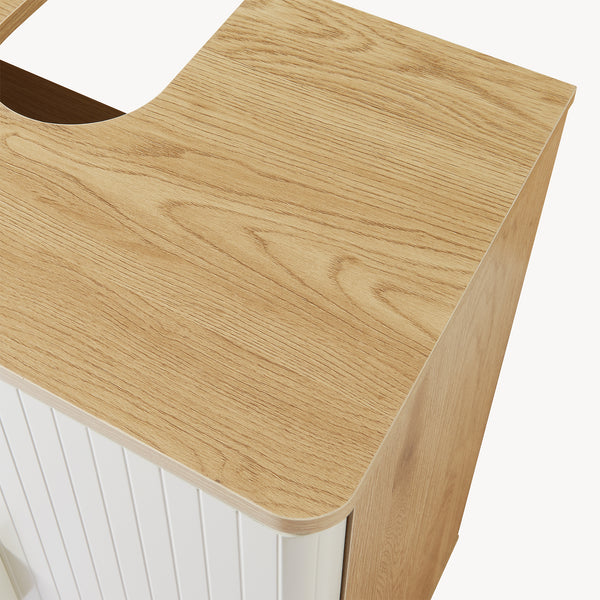 Vaskeskab Ferrersp 80x60x35 cm egetræslook/sandfarver [en.casa]