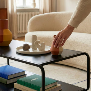 Sofabord Færder 115x50x45 cm stål sort [en.casa]