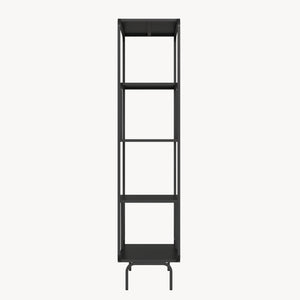 Bogreol Færder stål 145x76x33 cm sort [en.casa]
