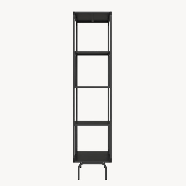 Bogreol Færder stål 145x76x33 cm sort [en.casa]