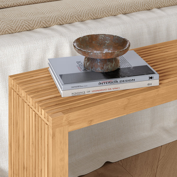 Skobænk Korjad 90x33x43 cm bambus [en.casa]