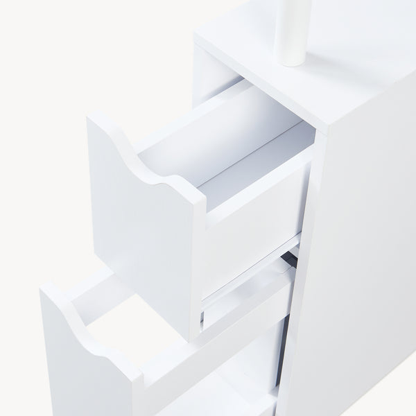 Nichehylde med udtræk Fadeskimma 113x19x45 cm Hvid [en.casa]