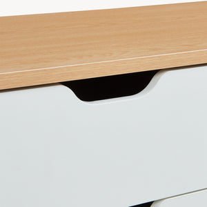 TV-møbel Bordkak 140x30x45 cm egetræslook/hvid [en.casa]