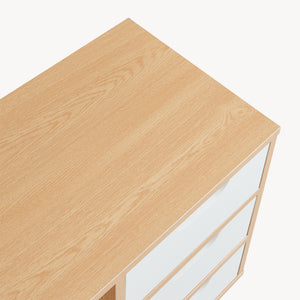 Sengebord Bordkak 55x48x30 cm egetræslook/hvid [en.casa]