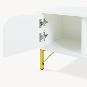 Sofabord Reyri 80x45x42 cm Hvid/Guldfarvet
