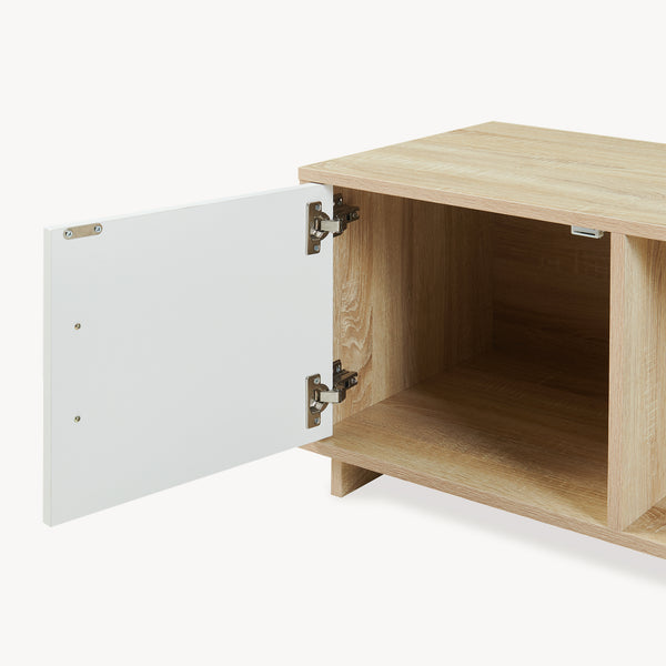Sofabord Kenta 80x45x40 cm Sonoma-eglook/ hvid [en.casa]