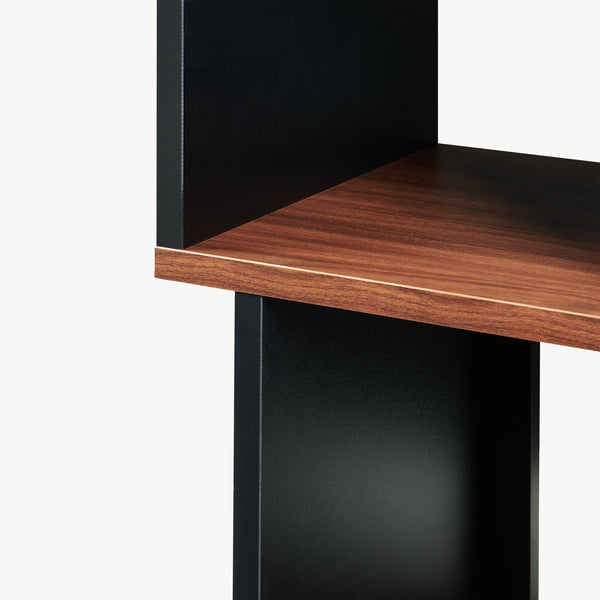 Sidebord Trond 50x33x29 cm Sort/Valnøddetræ-look [en.casa]