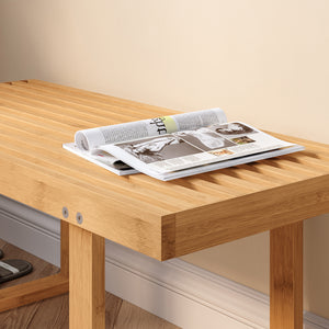 Bænk Aarela 91x41x38 cm Bambus [en.casa]