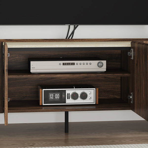 Tv-skab Trorlon 160x40x55 cm valnøddeoptik/travertin [en.casa]