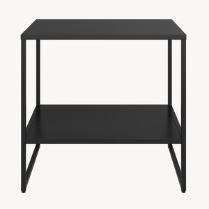 Sidebord Salsnes 53x51x51 cm med hylde stål sort [en.casa]
