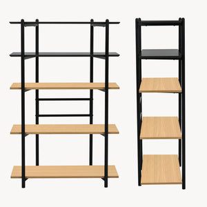 Bogreol Kappespoo 124x80x35 cm Sort/Egeoptik [en.casa]