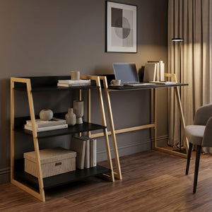 Reol Kuomi 84x53x47 cm Beige/Mørkegrå [en.casa]