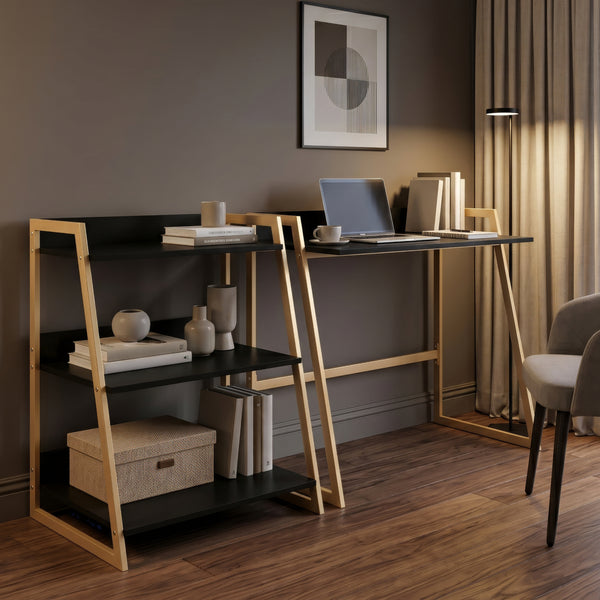 Reol Kuomi 84x53x47 cm Beige/Mørkegrå [en.casa]