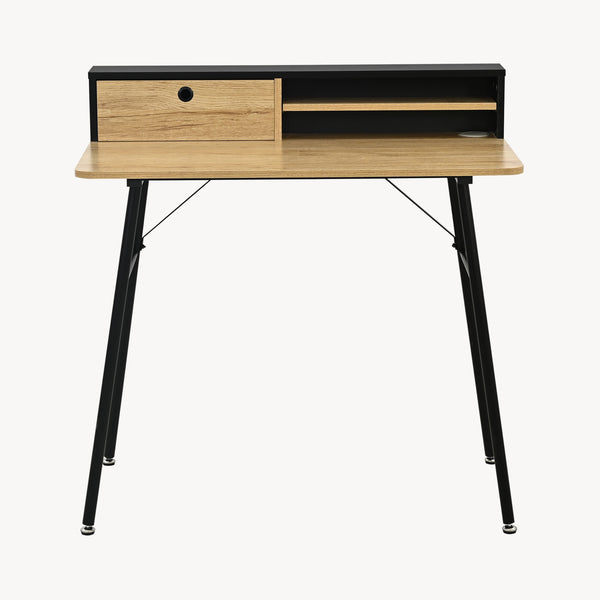 Skrivebord Var 93x90x50 cm Sort/Egeoptik [en.casa]