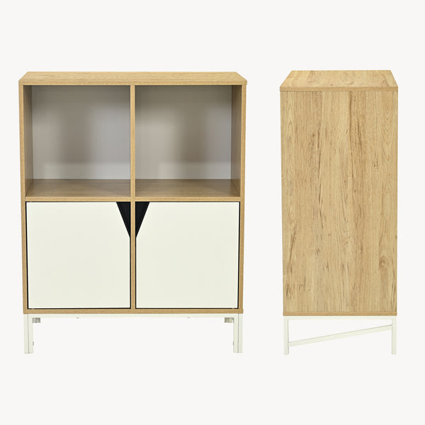 Kommode Kerrköndam 94x76x40 cm Eglook/ Hvid [en.casa]