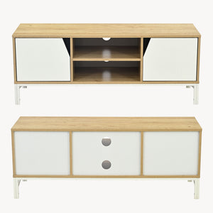 TV-skab Kerrköndam 120x40x46 cm Eg-look/Hvid [en.casa]