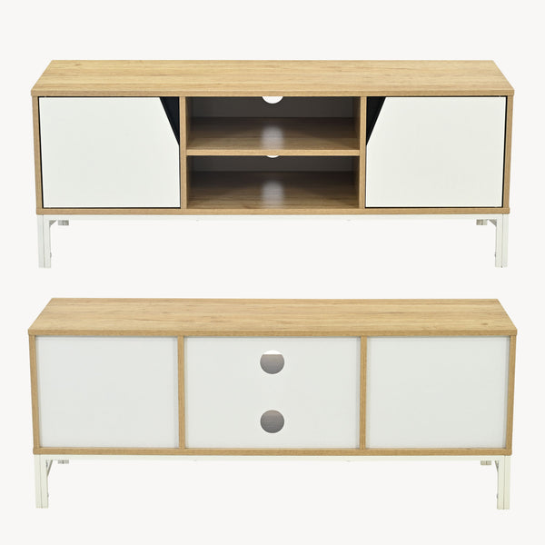 TV-skab Kerrköndam 120x40x46 cm Eg-look/Hvid [en.casa]