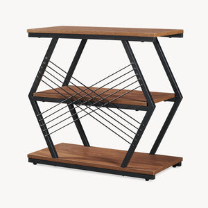 Sidebord Nolarg 65x30x61 cm Sort/Valnøddetræ-look [en.casa]