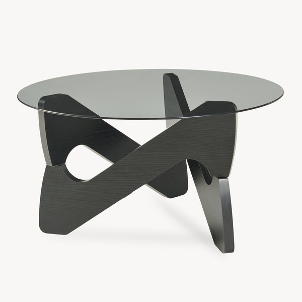 Sofabord Reypio Ø70x35 cm Sort/Grå [en.casa]