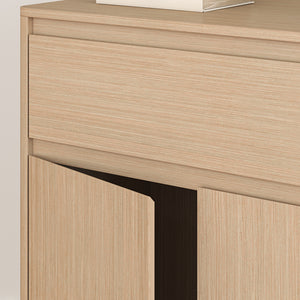 Skab med skuffe Takranmaa 88x79x39 cm egetræslook [en.casa]