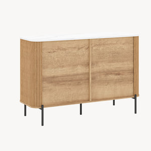 Kommode Kokunse med 6 skuffer 120x42x78 cm egetræslook [en.casa]