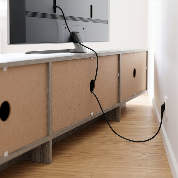 TV-skab Kapipimso med 3 klapper 194x31x37 cm egetræslook, grå [en.casa]
