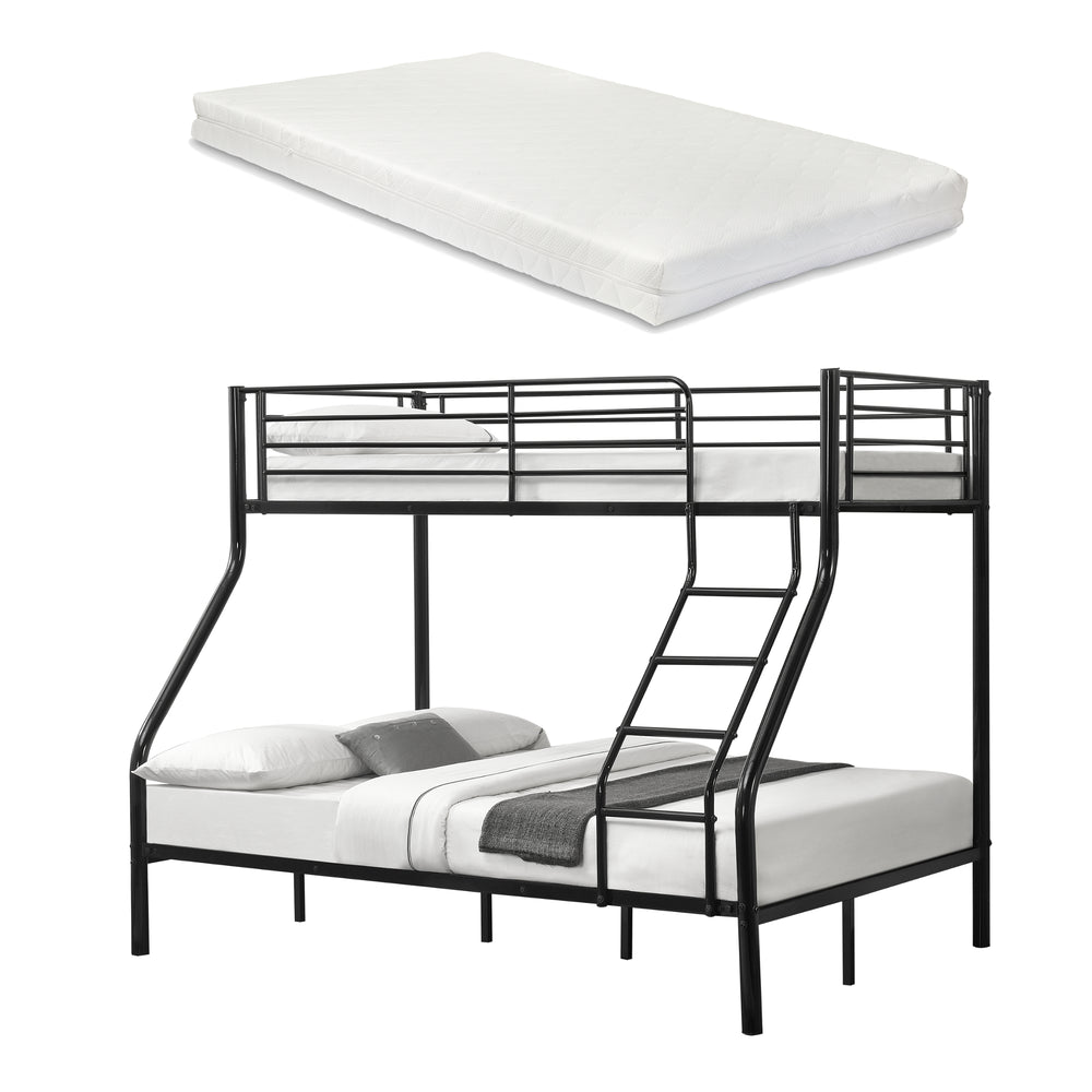 Metal - køjeseng Sortland 200x140/90 cm med madrasser [neu.haus] - premiumXL
