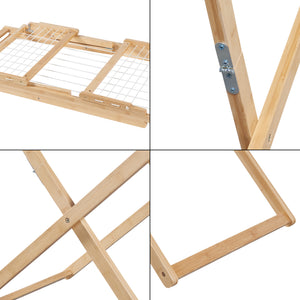 Sammenklappeligt tørrestativ Fakala 154x59x82 cm bambus [en.casa]