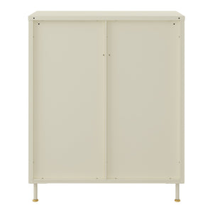Skænk Lindau stål 97x80x40 cm cremehvid [en.casa]
