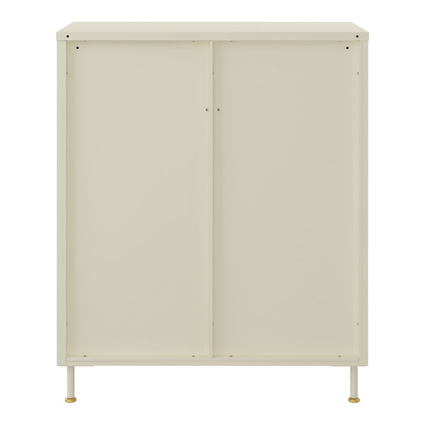 Skænk Lindau stål 97x80x40 cm cremehvid [en.casa]