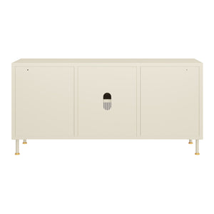 TV-møbel Lindau stål 120x40x59 cm cremehvid [en.casa]