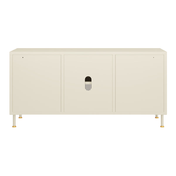 TV-møbel Lindau stål 120x40x59 cm cremehvid [en.casa]