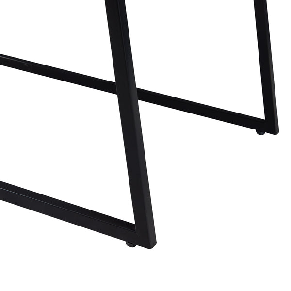 Satbord Hyllestad 2 stk. sæt Sort/Betonlook [en.casa]