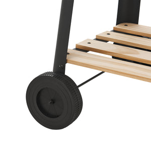 Ari grillvogn 78x86x30cm sort/bambus [casa.pro]