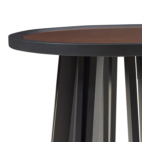 Burgess sidebord 51xØ51 cm sort/valnøddetræ [en.casa]