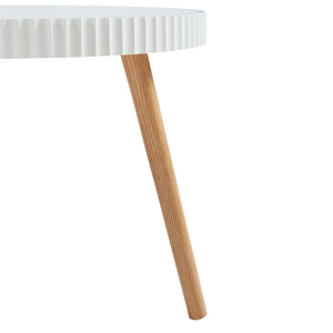 Sidebord Bongard Ø50x45 cm hvid [en.casa]
