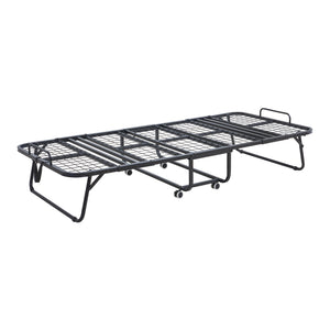 Metalfoldeseng Borjavle med madras 200x90cm sort [en.casa]