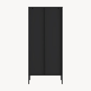 Vitrineskab Vinterhavn 180x80x35 cm stål sort [en.casa]
